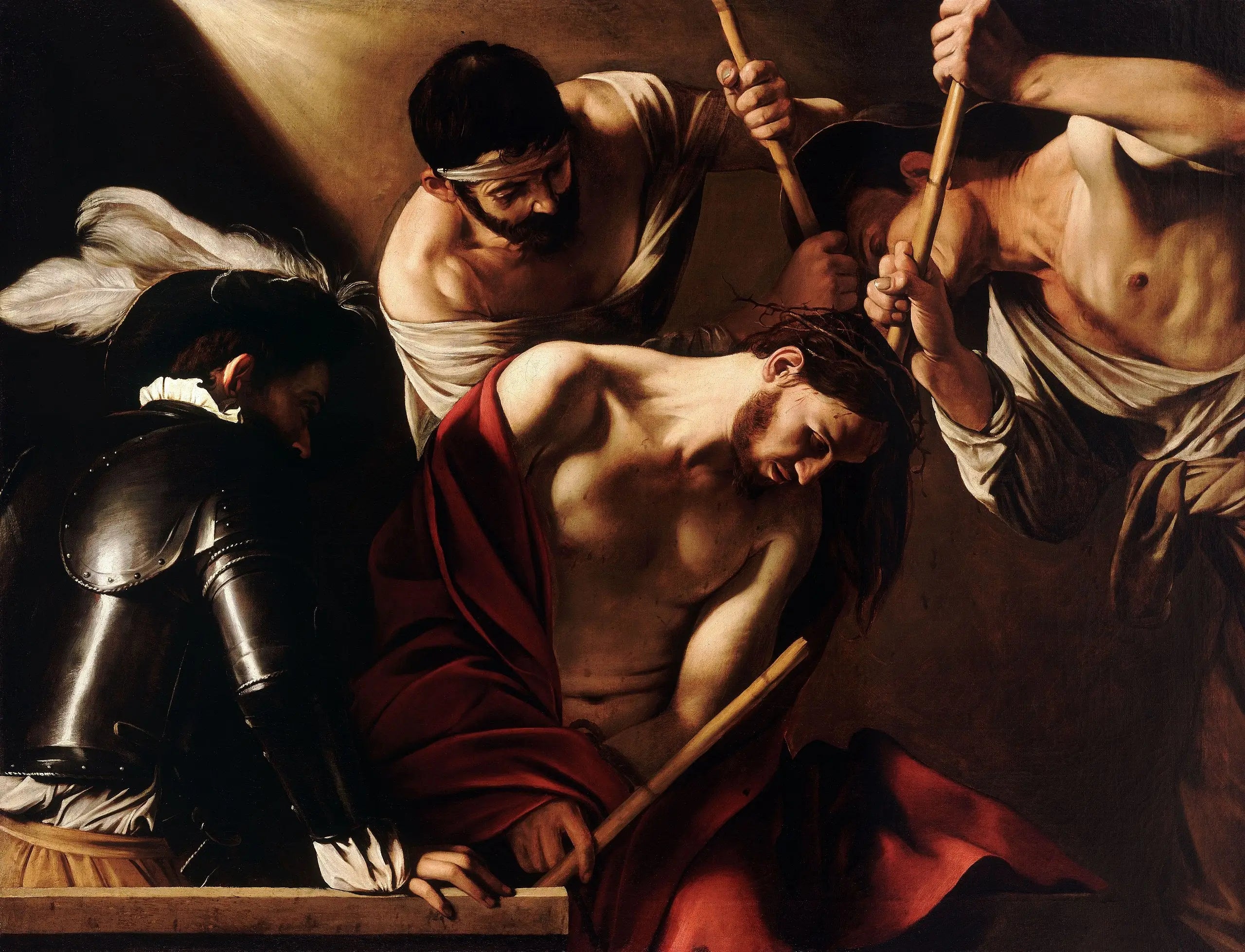 Reproduction du tableau « Le Couronnement d'épines - Le Caravage » par Alpha Reproduction en peinture à l’huile