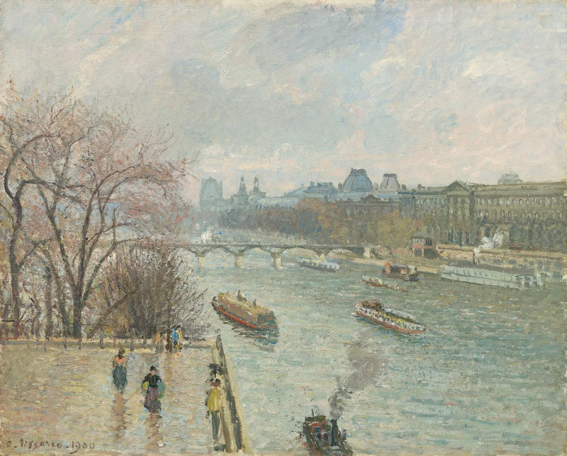 The Louvre, Afternoon, Rainy Weather (First Series) - Camille Pissarro