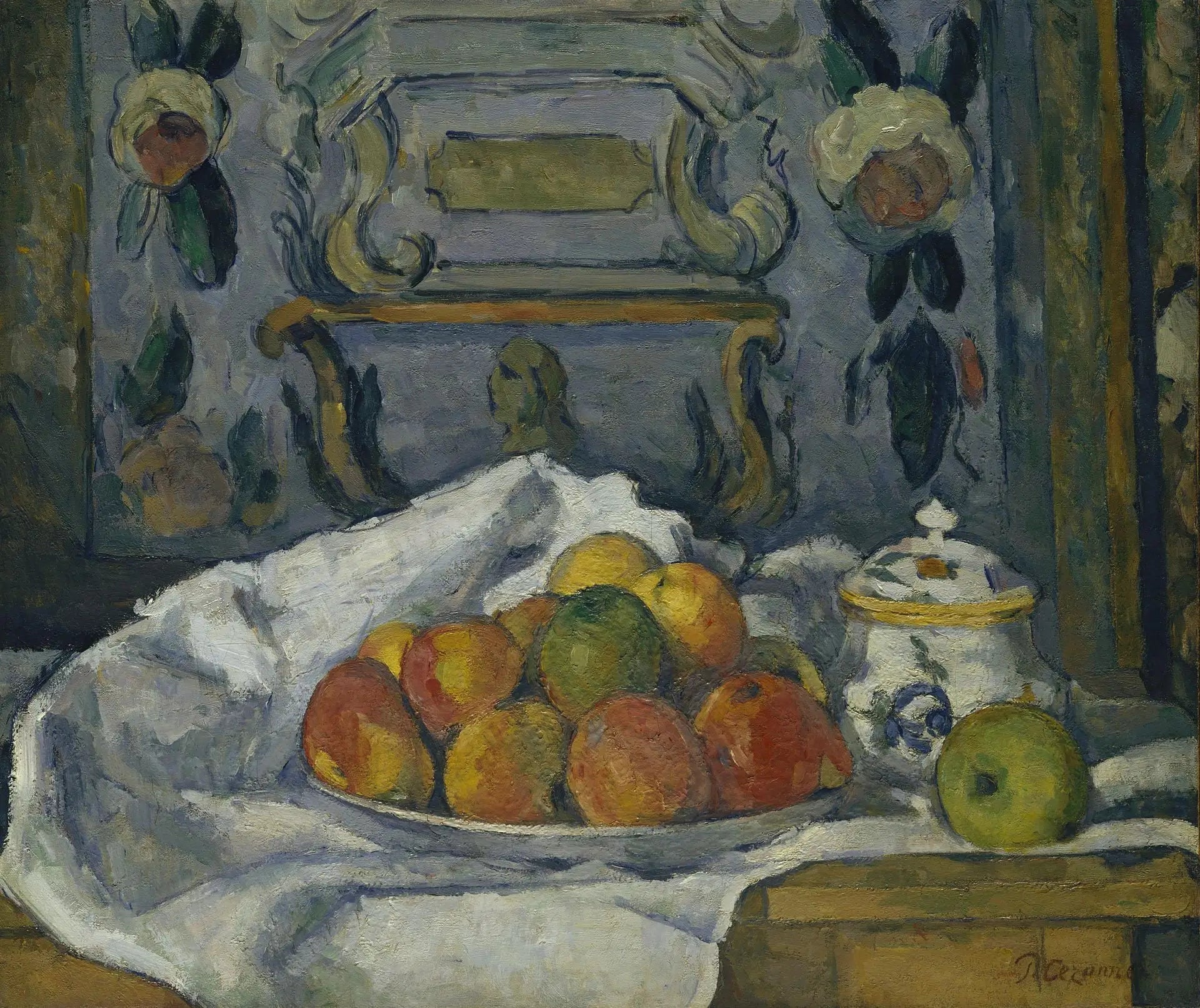 Reproduction du tableau « Le Plat de pommes - Paul Cézanne » par Alpha Reproduction en peinture à l’huile