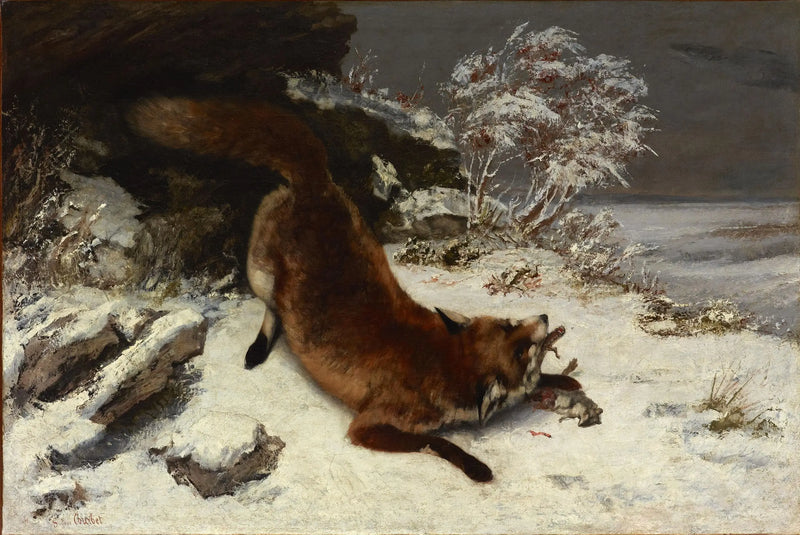 The Fox in the Snow - Gustave Courbet