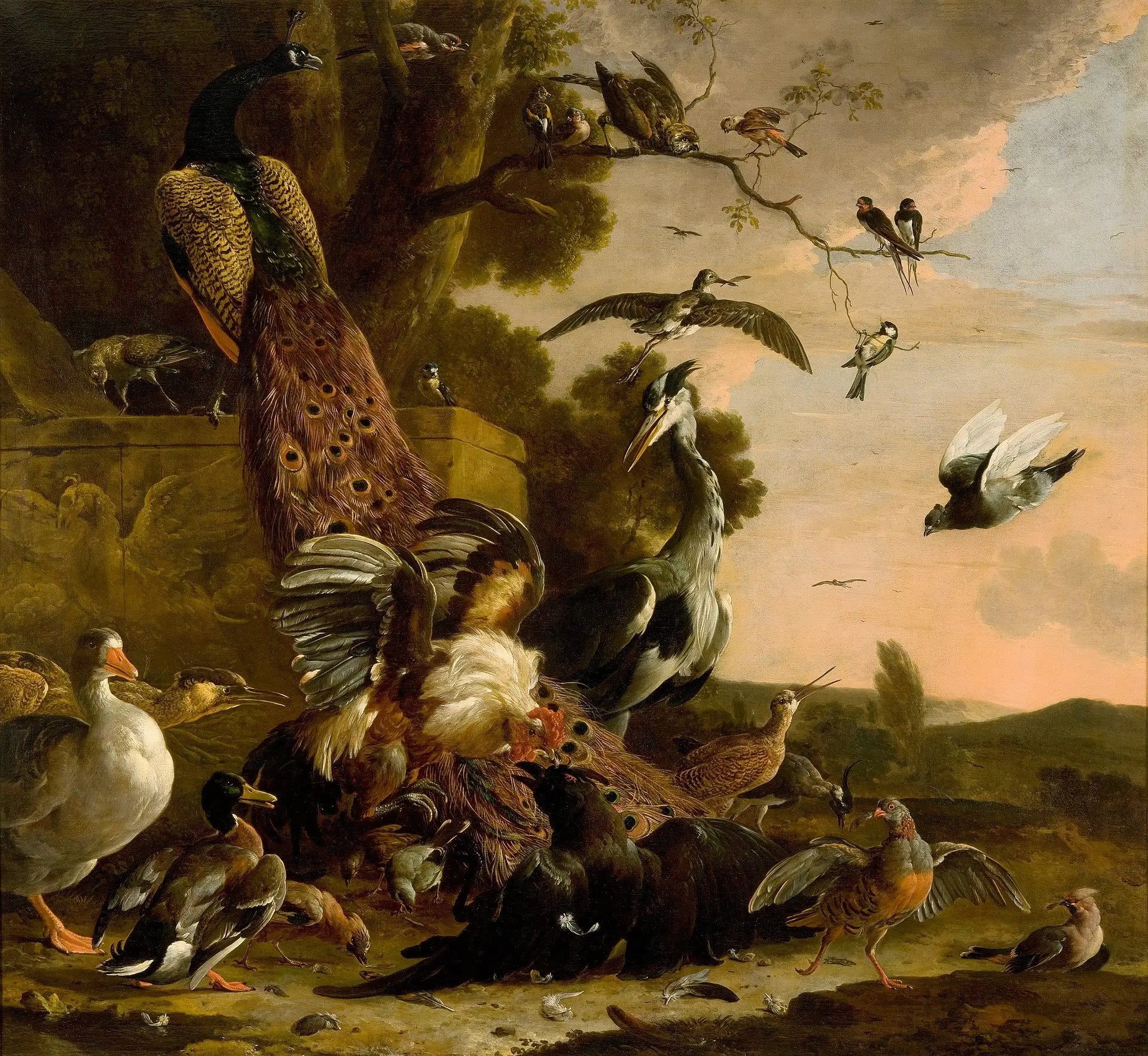 Le corbeau épouillé de son faux plumage - Melchior de Hondecoeter - Alpha Reproduction