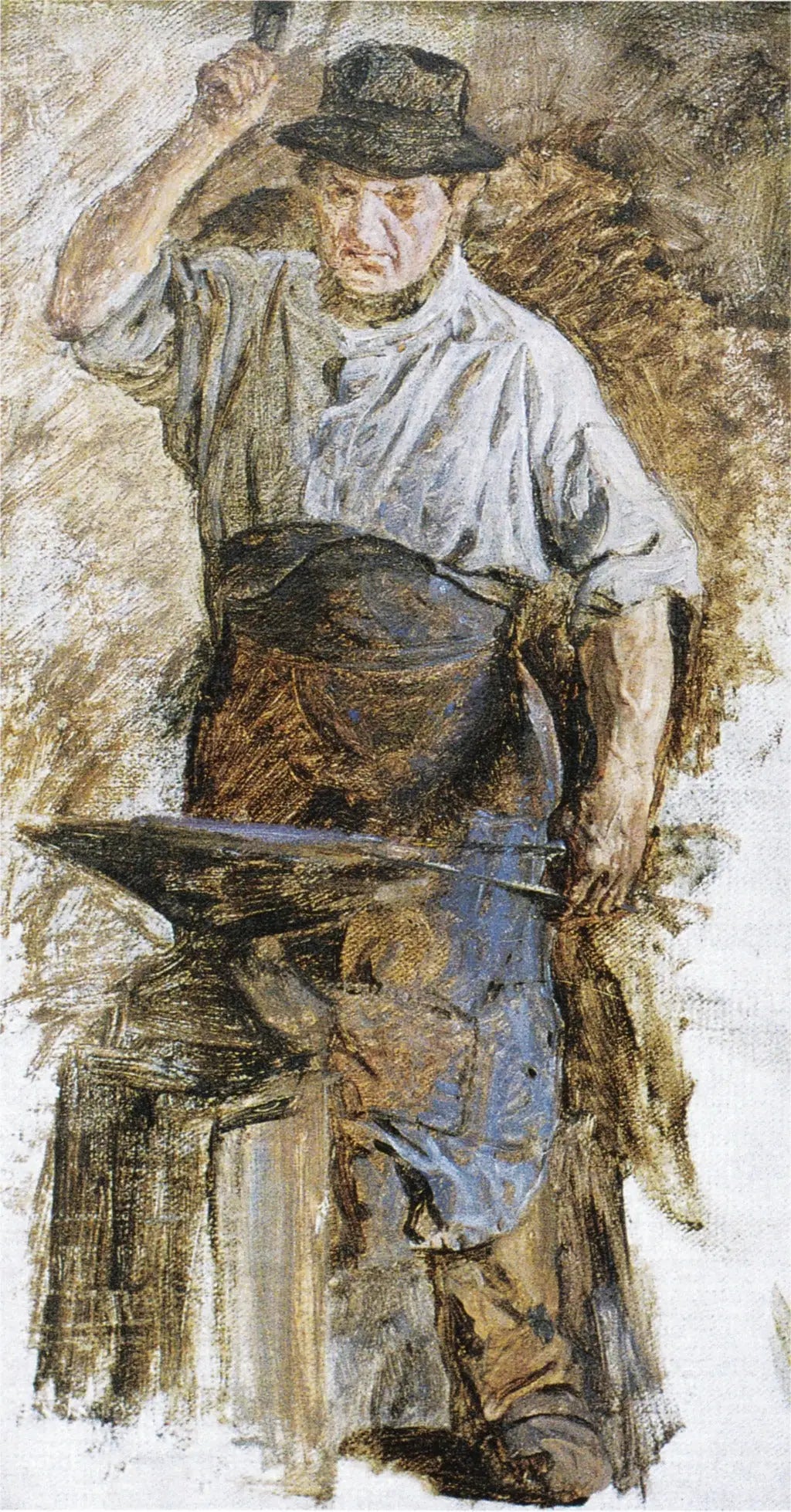 Le forgeron Hans Pedersen de Hornbæk. Étude.. - Peder Severin Krøyer - Alpha Reproduction