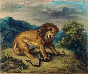 The Lion and the Serpent - Eugène Delacroix