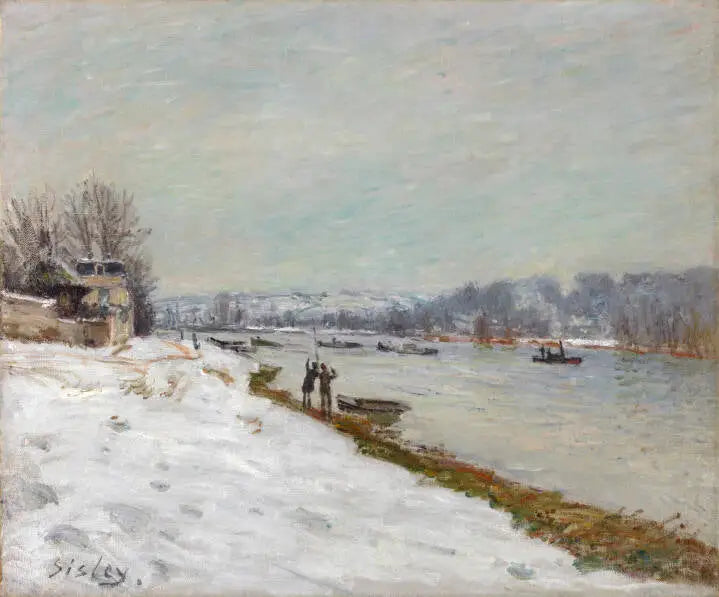 The Billancourt Quay - Snow - Alfred Sisley