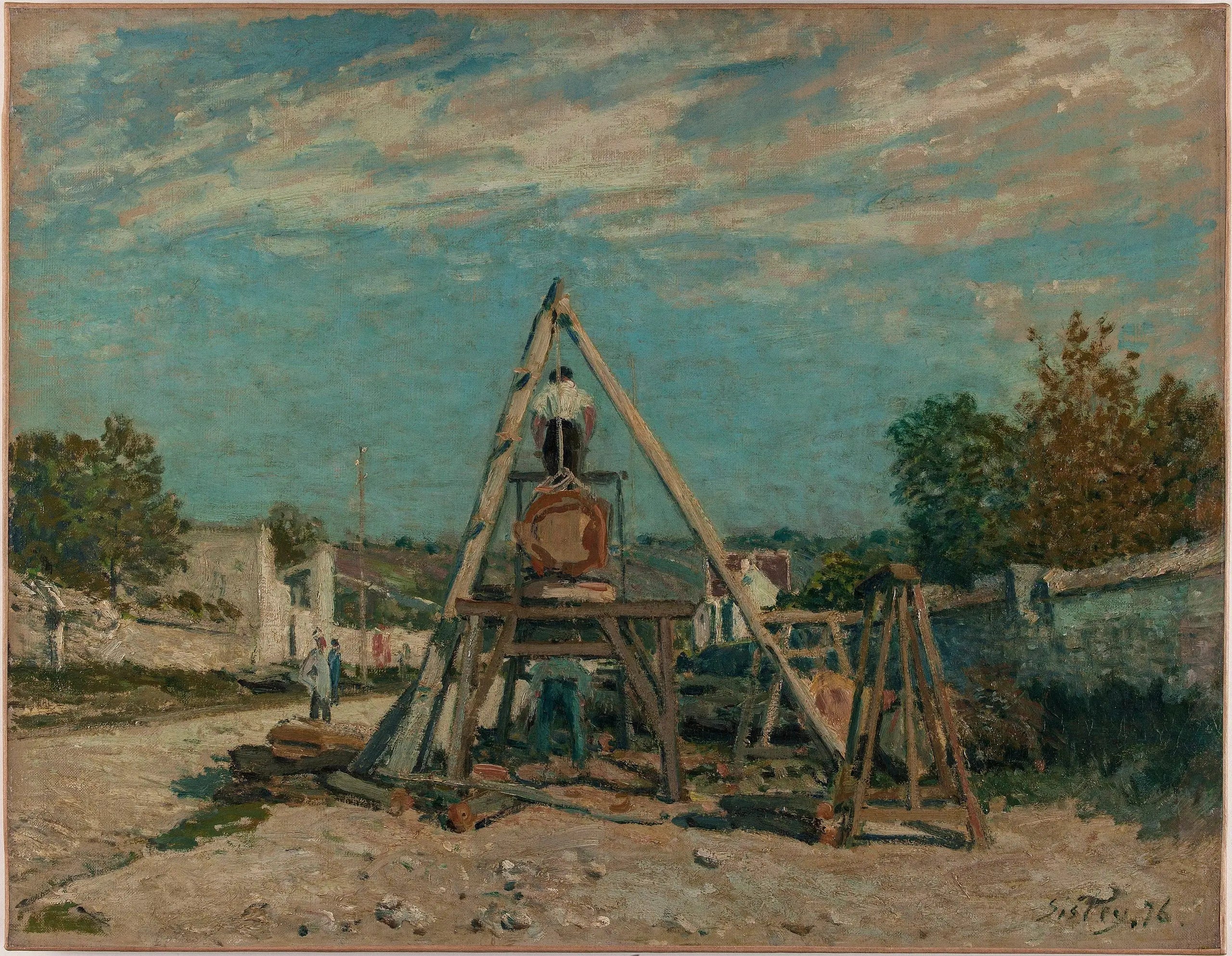 Reproduction du tableau « Les Scieurs de long - Alfred Sisley » par Alpha Reproduction en peinture à l’huile