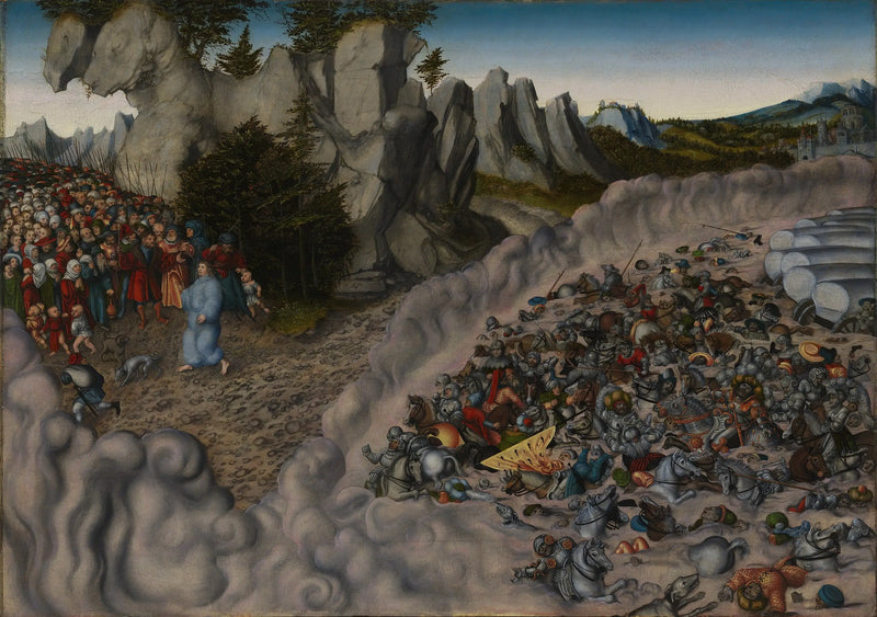 The Armies of the Pharaoh Engulfed in the Red Sea - Lucas Cranach the Elder