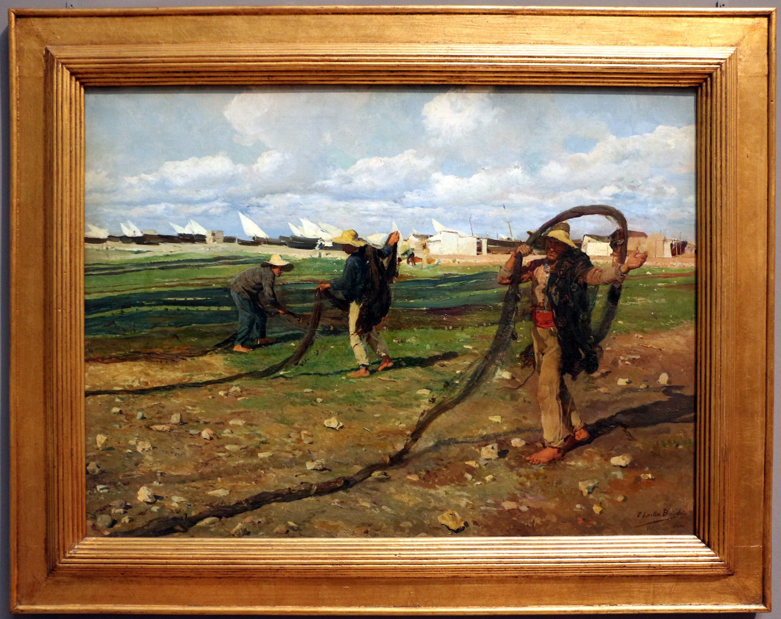 The fishermen gather their nets - Joaquín Sorolla