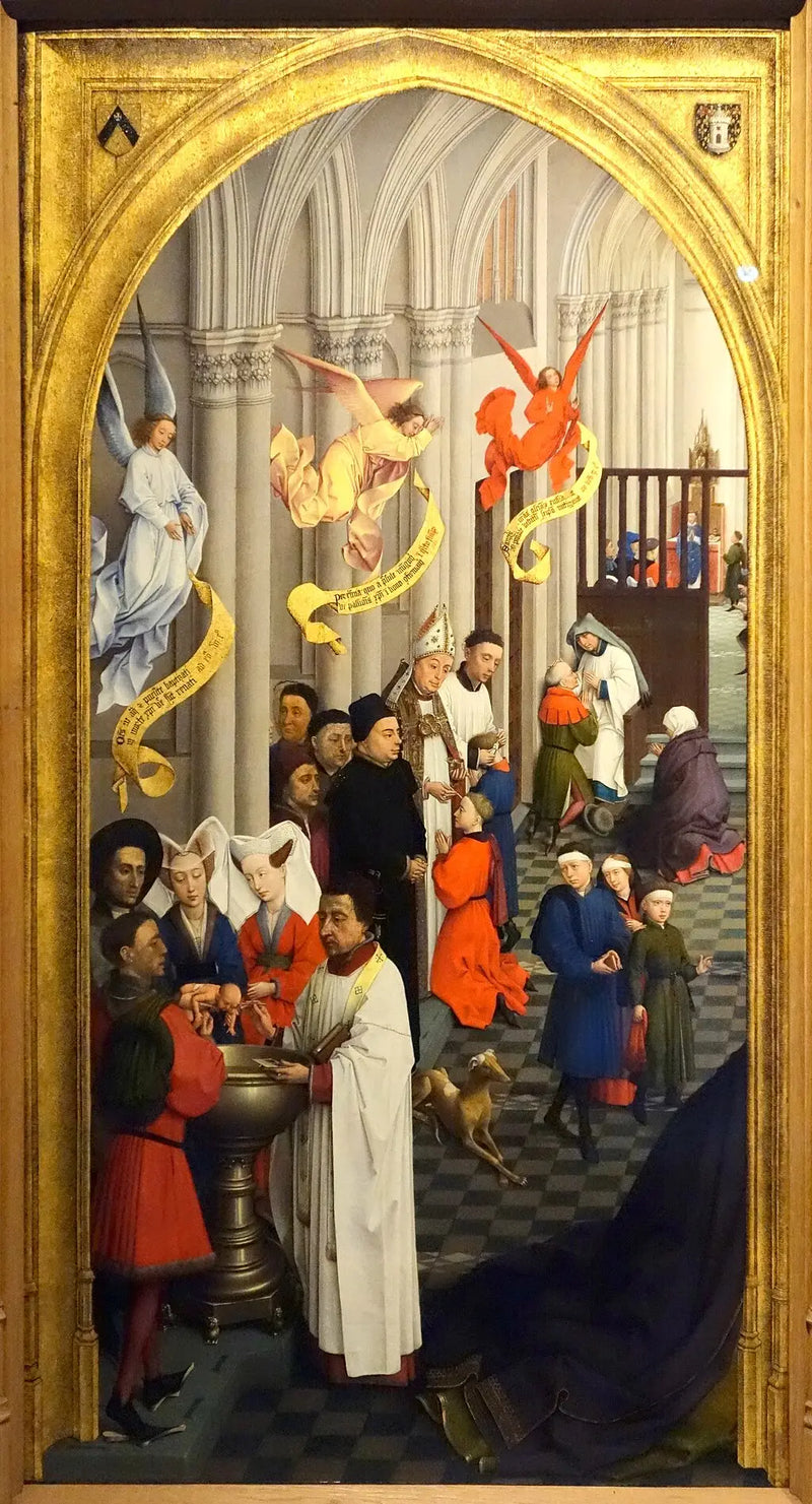 The Seven Sacraments (left panel) - Rogier van der Weyden