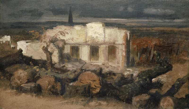 House Destroyed at Kehl - Arnold Böcklin
