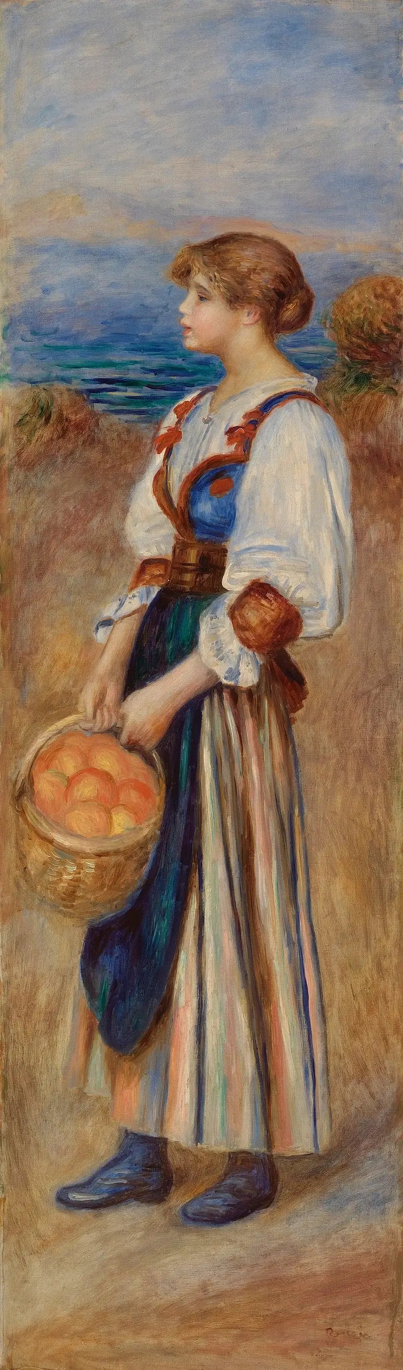 Reproduction du tableau « Marchande d'oranges - Pierre-Auguste Renoir » par Alpha Reproduction en peinture à l’huile