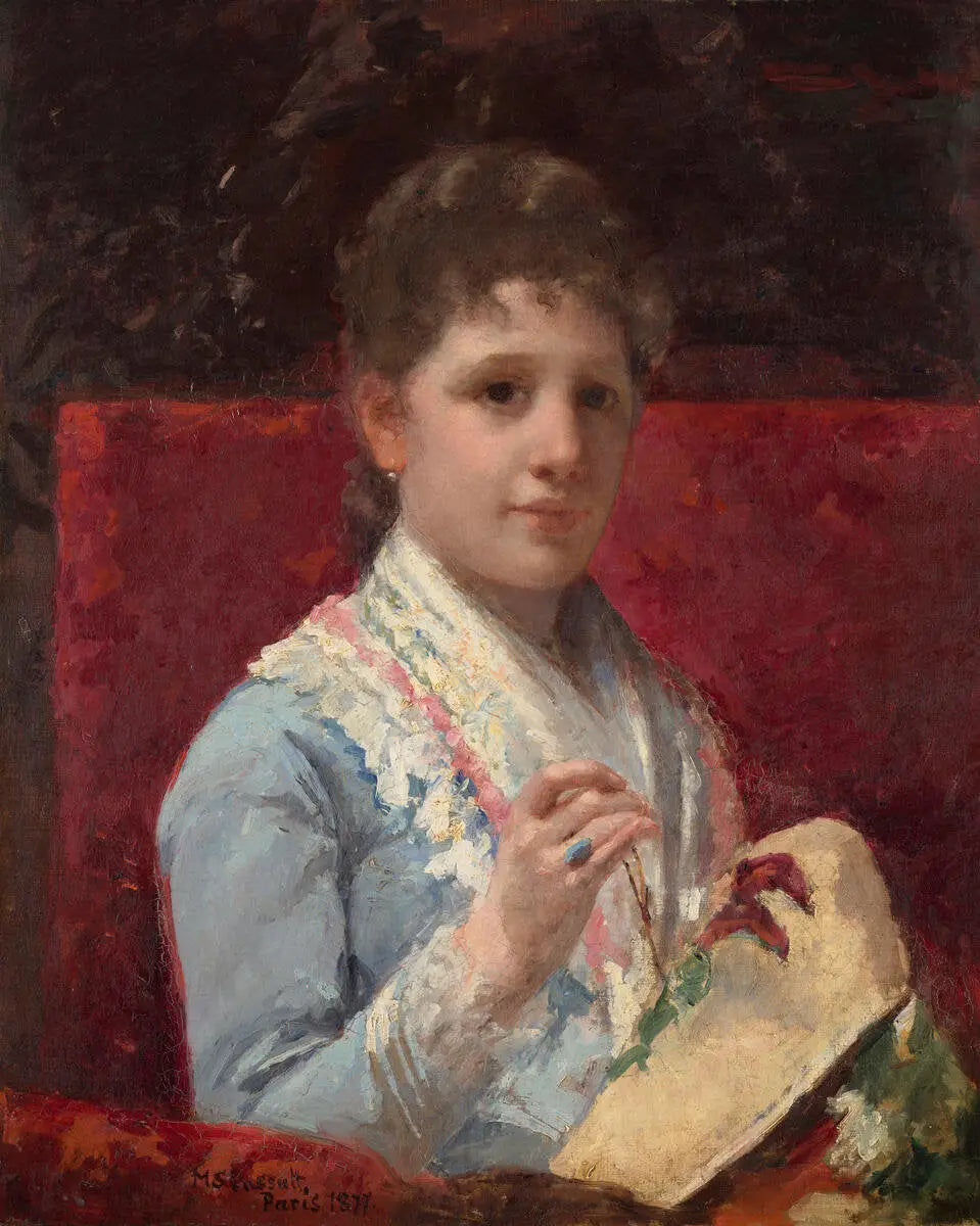 Reproduction du tableau « Mary Ellison Brodeuse - Mary Cassatt » par Alpha Reproduction en peinture à l’huile