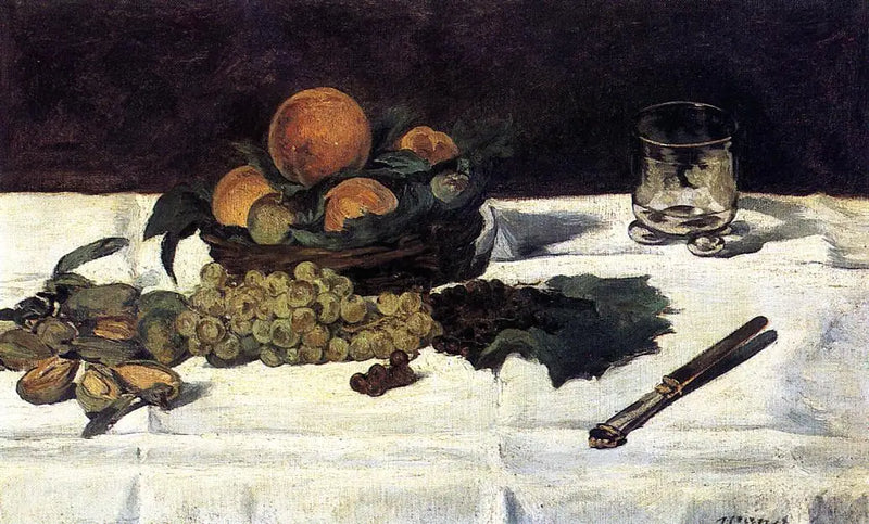 Still Life with Glass and Fruits - Édouard Manet