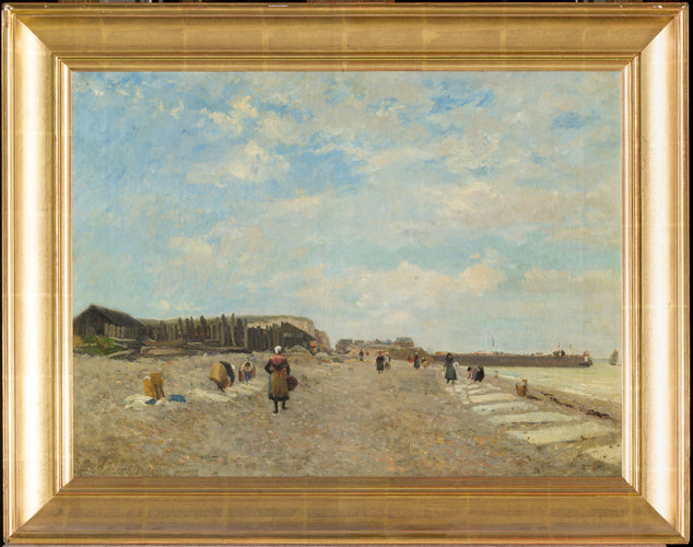 Normans Hanging Laundry on a Beach - Eugène Boudin