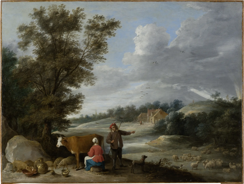 Landscape with Milkmaid and Shepherd - David Teniers the Younger