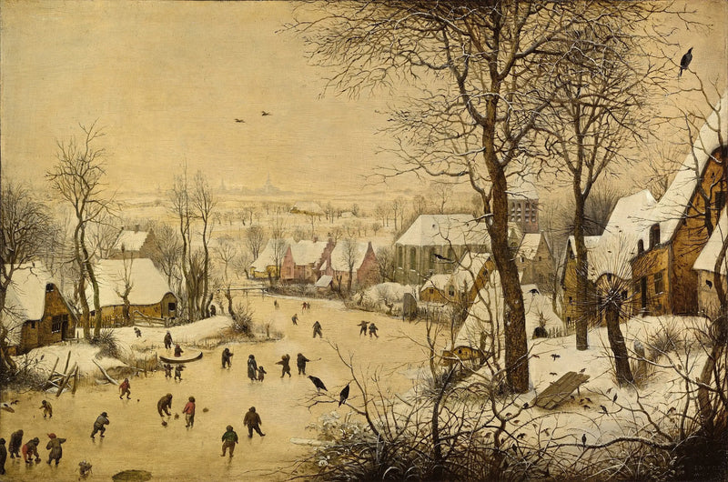 Winter landscape with skaters and bird trap - Pieter Brueghel the Elder