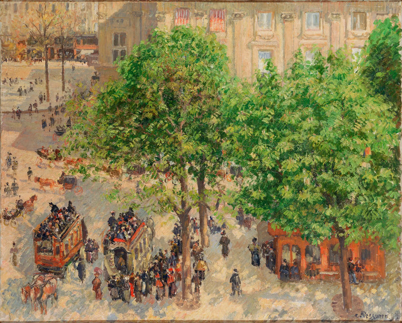Place du Théâtre Français in Paris, Spring - Camille Pissarro
