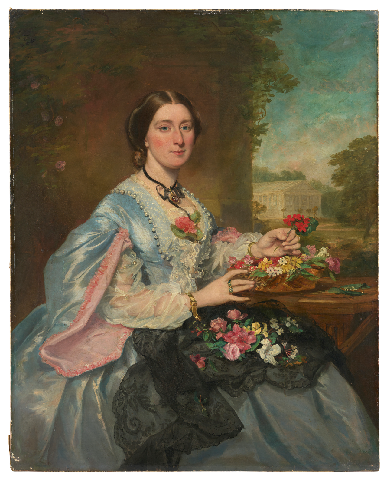 Portrait de dame dans un parc - Franz Xaver Winterhalter