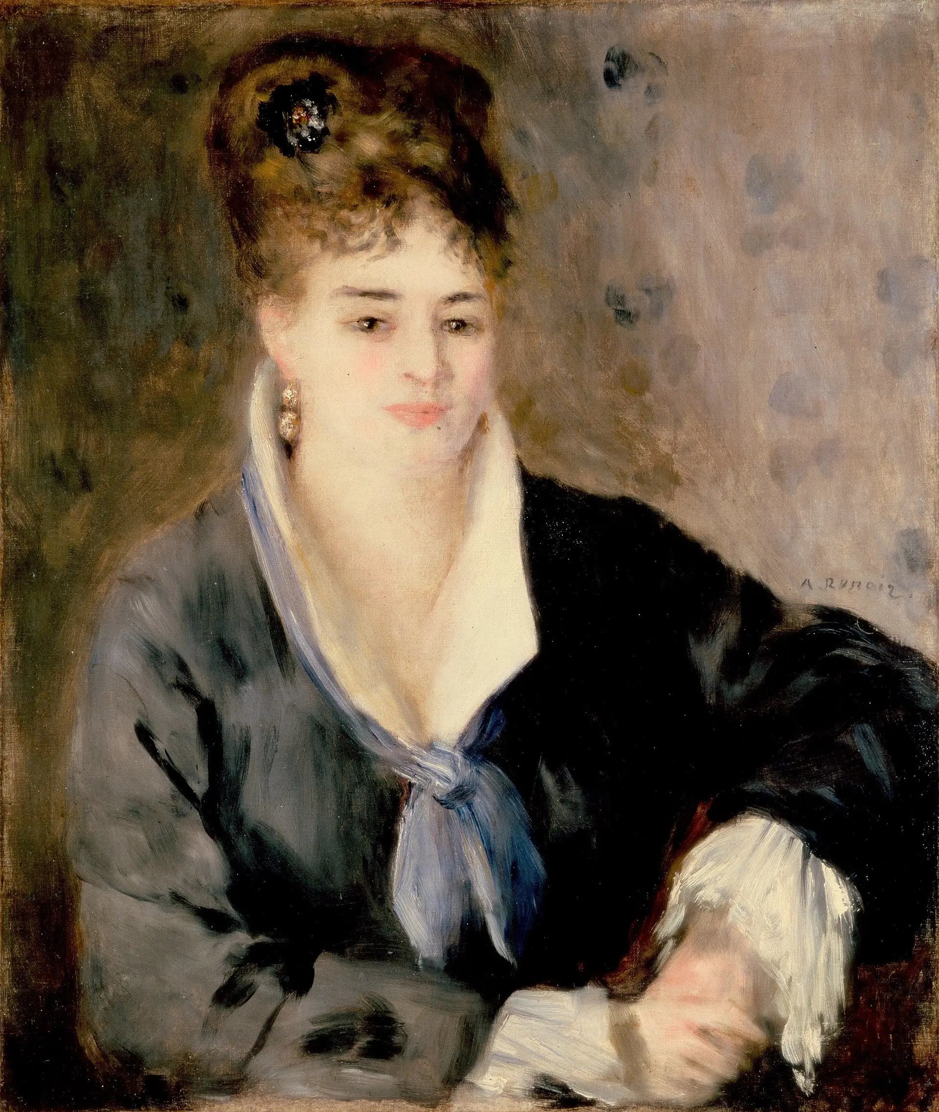Reproduction du tableau « Portrait de femme en noir - Pierre-Auguste Renoir » par Alpha Reproduction en peinture à l’huile