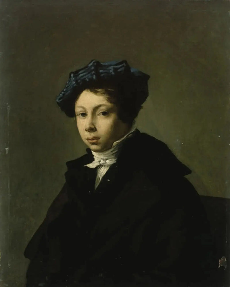 Portrait of a Young Man Wearing a Blue Beret - Eugène Delacroix