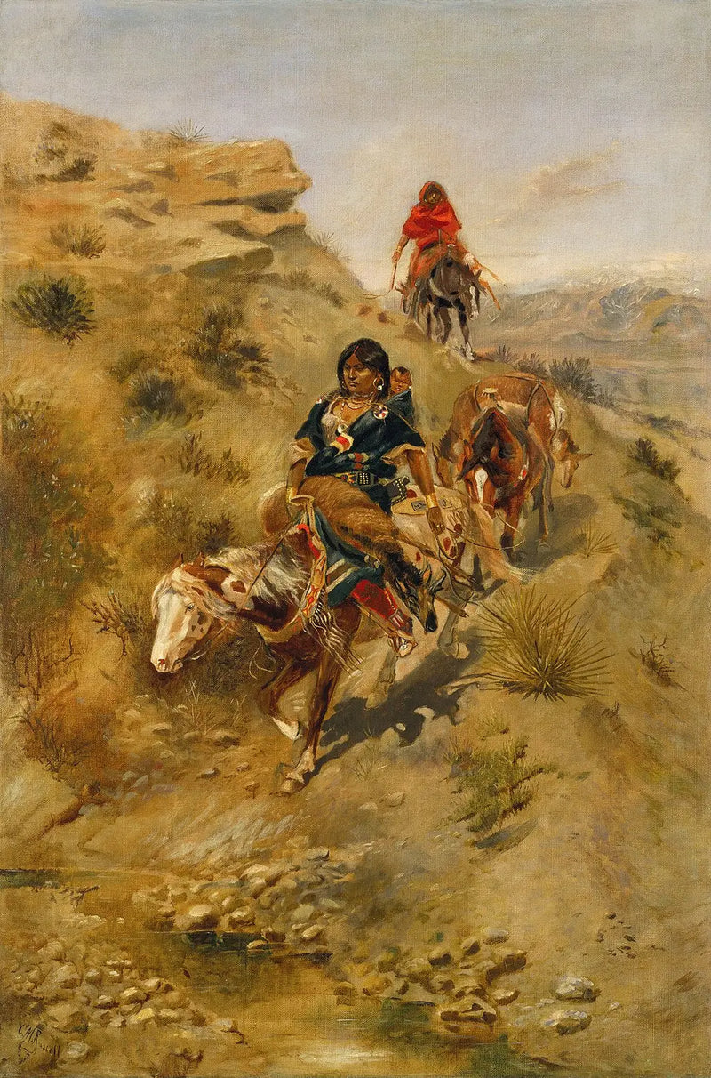 Bringing the meat home - Charles Marion Russell