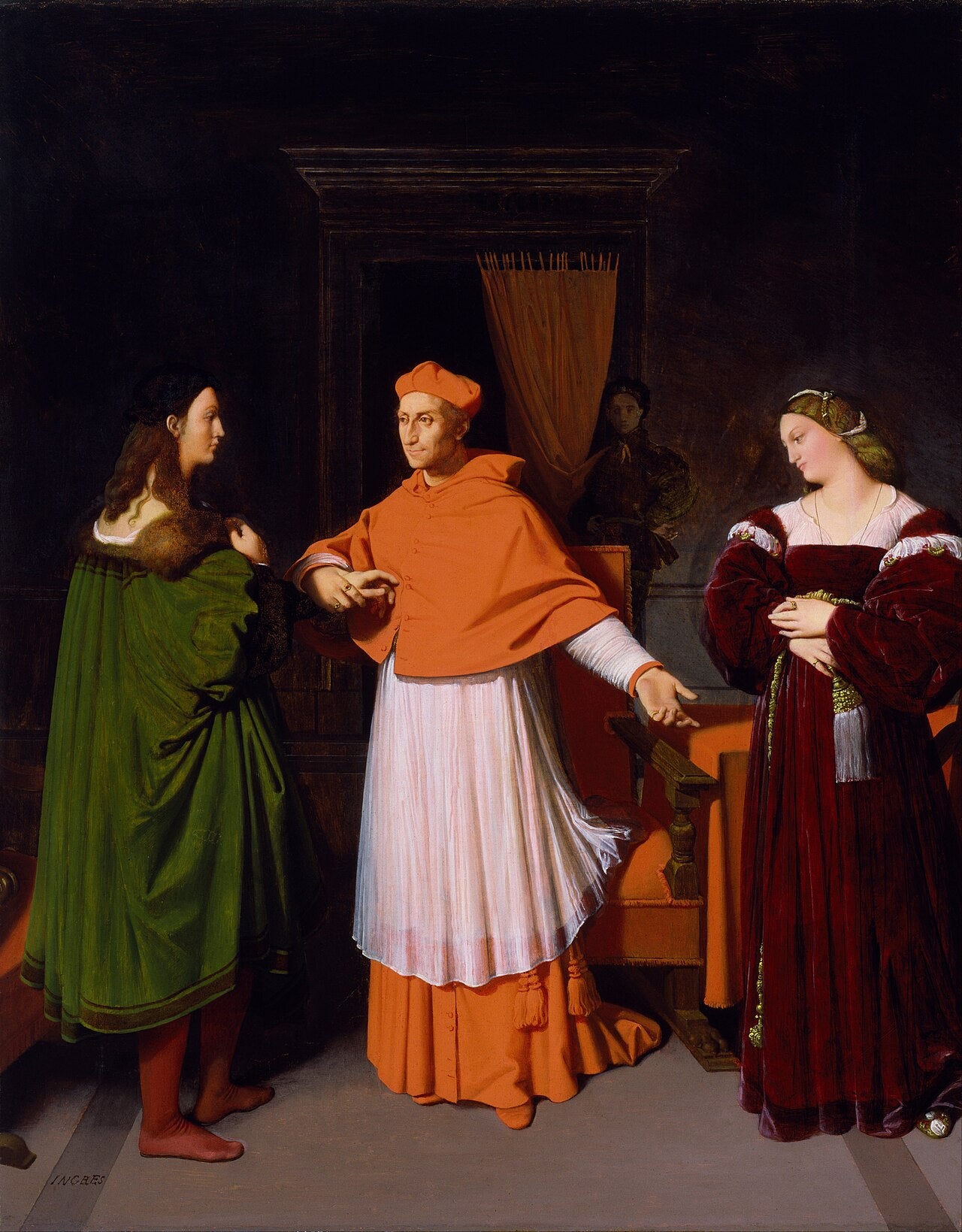 Raphael and the Cardinal Bibbiena's Niece - Jean-Auguste-Dominique Ingres