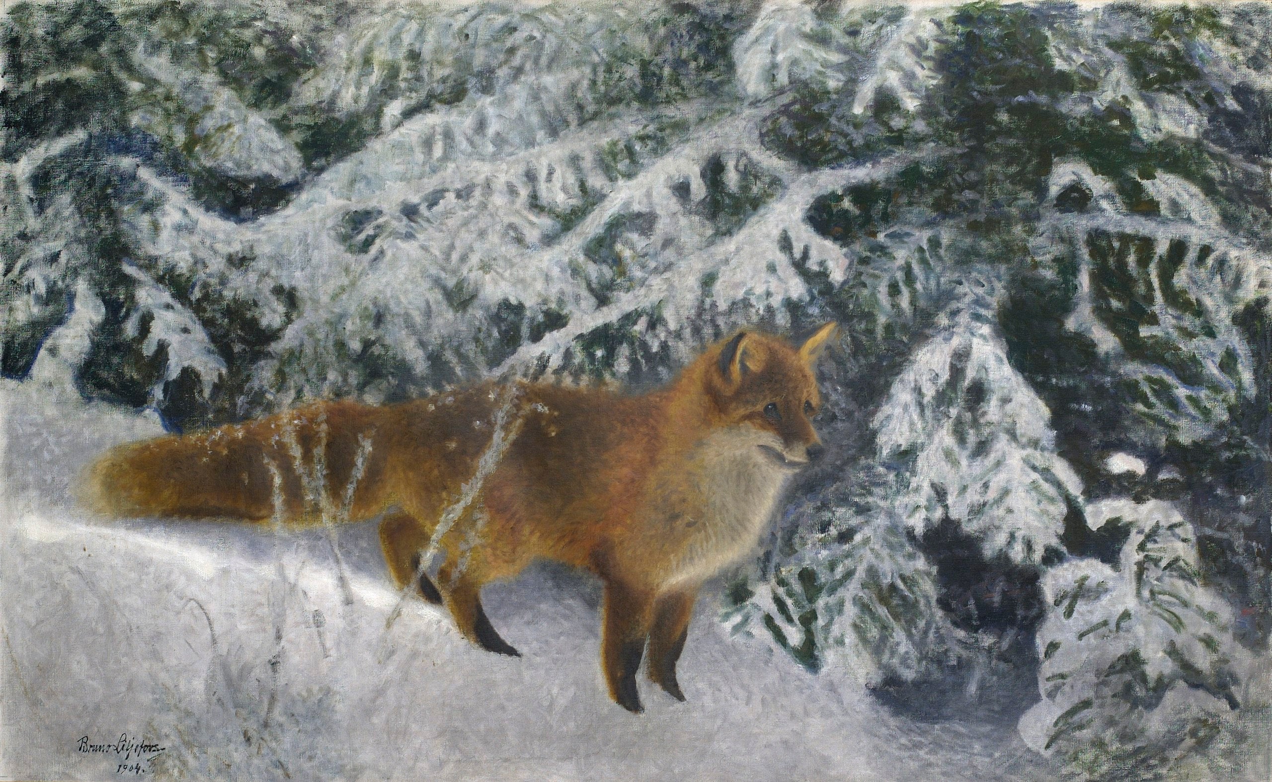 Fox in winter - Bruno Liljefors