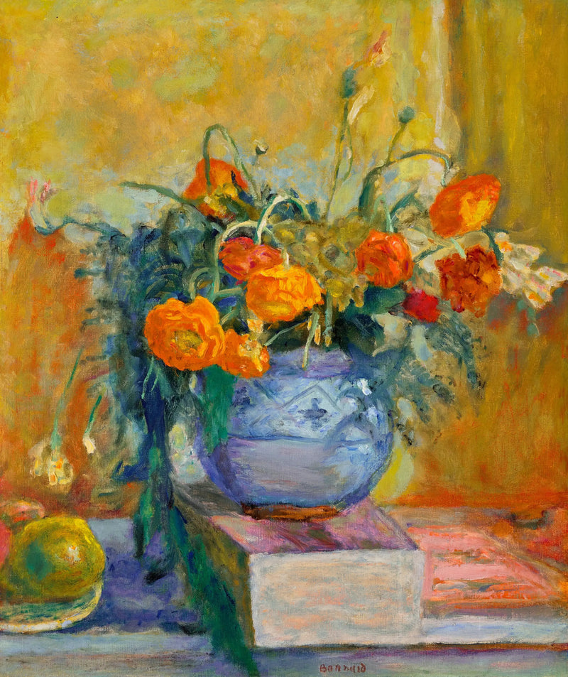 Ranunculus in a Blue Vase - Pierre Bonnard