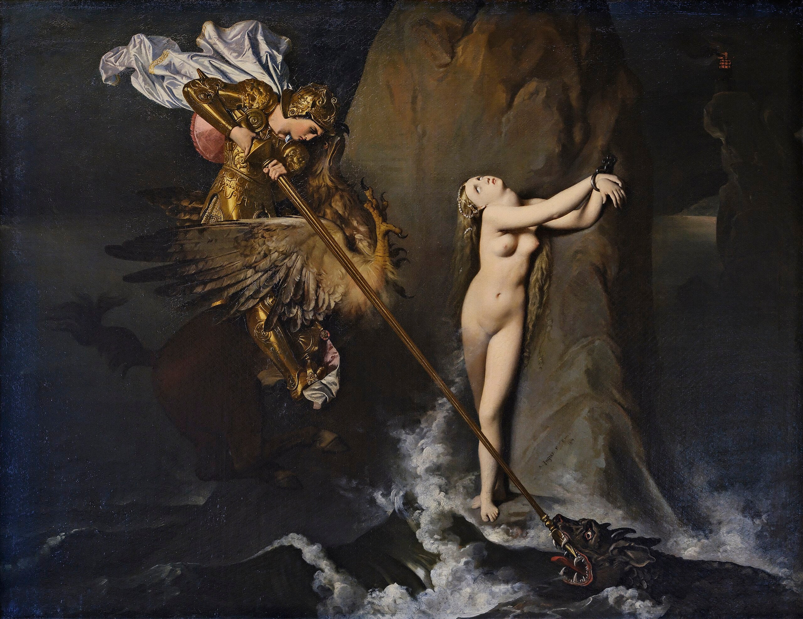 Roger Delivering Angelique - Jean-Auguste-Dominique Ingres