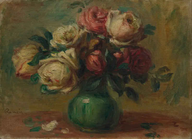 Roses in a vase - Pierre-Auguste Renoir