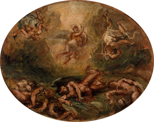 Reproduction du tableau « Saint Michel vainc le diable - Eugène Delacroix » par Alpha Reproduction en peinture à l’huile