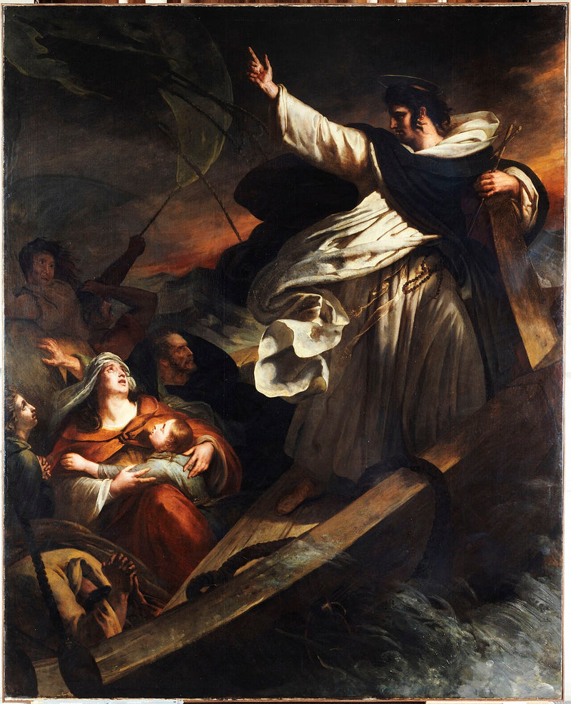 Saint Thomas d'Aquin preaching trust in God during the storm - Ary Scheffer