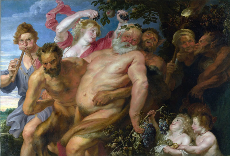 Drunken Silenus supported by satyrs - Antoine van Dyck