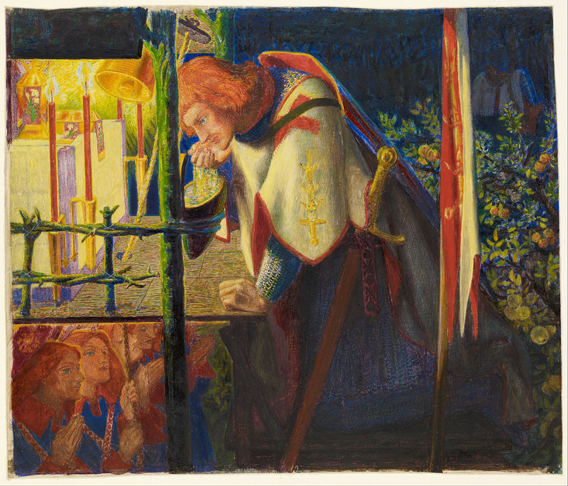 Sir Galahad at the Ruined Chapel - Dante Gabriel Rossetti