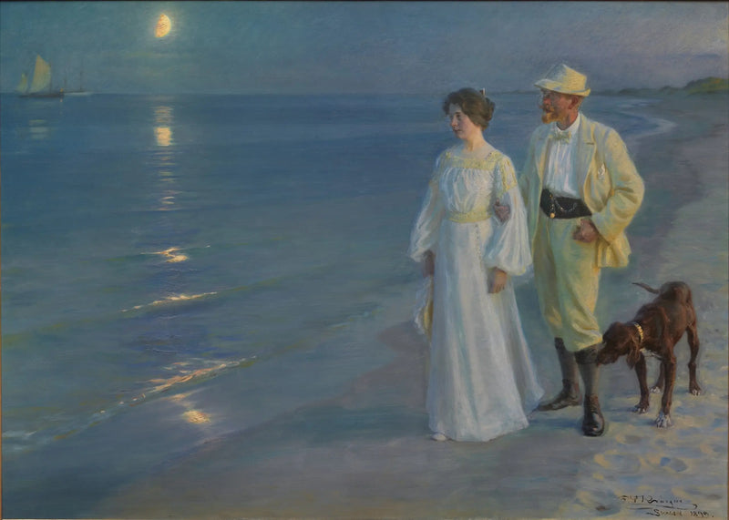 Summer Evening at Skagen Beach – the artist and his wife - Peder Severin Krøyer