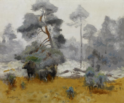 A family of moose enters a clearing - Bruno Liljefors