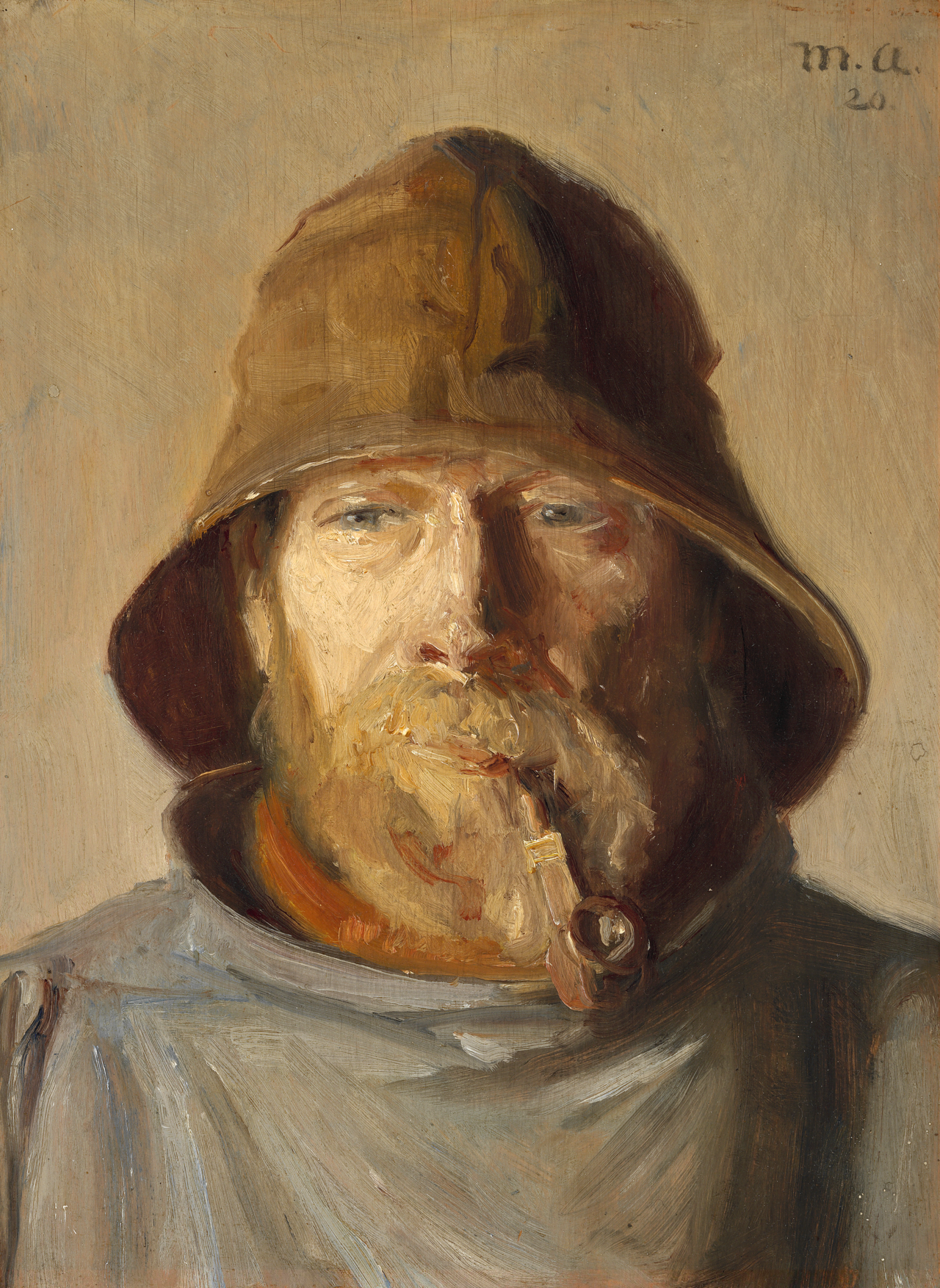 A fisherman smoking a pipe, Skagen. - Michael Peter Ancher
