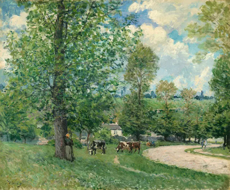 Cows Grazing, Louveciennes - Alfred Sisley