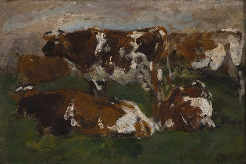 Cows Along the Touques - Eugène Boudin
