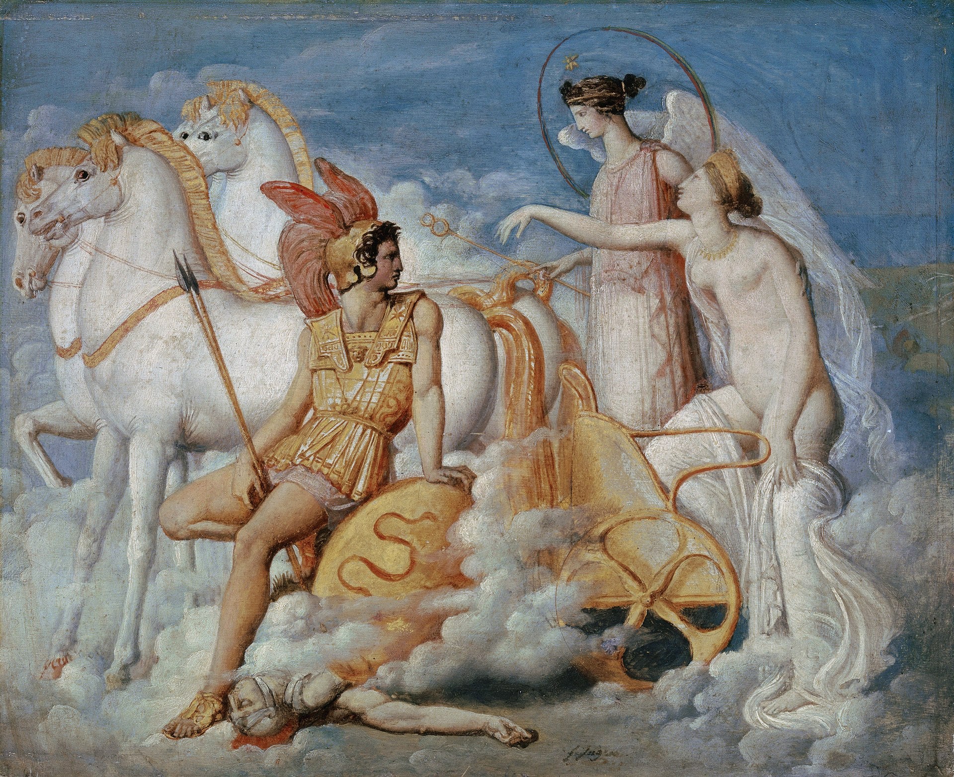 Venus, wounded by Diomedes, ascends to Olympus - Jean-Auguste-Dominique Ingres