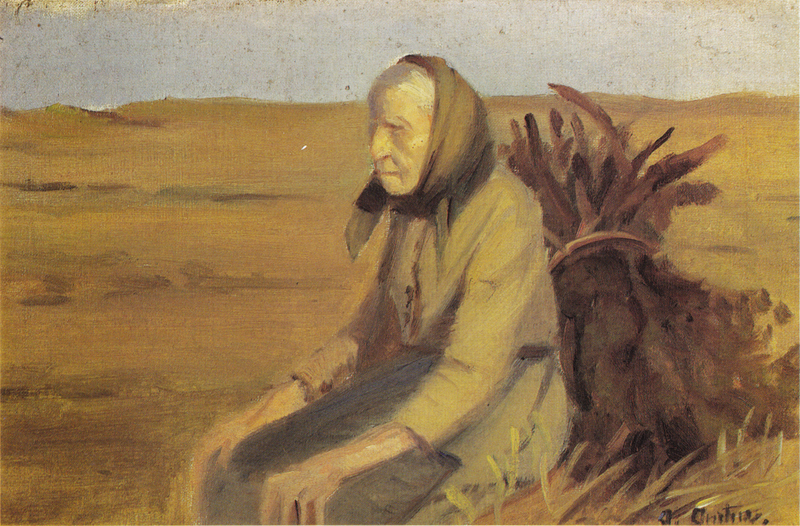 Old woman (Laurendse) with a bouquet of twigs - Anna Ancher