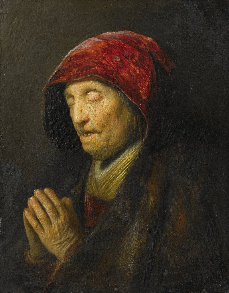 Old Woman in Prayer - Rembrandt