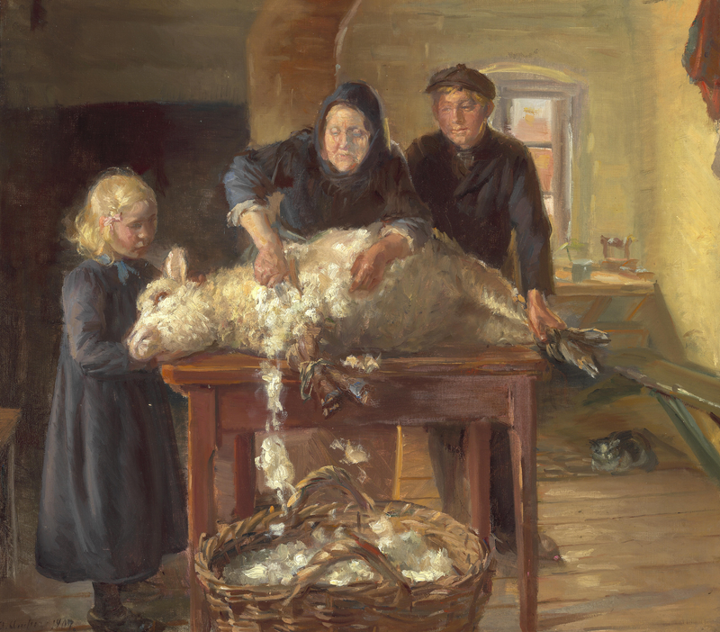 Sheep shearing - Anna Ancher