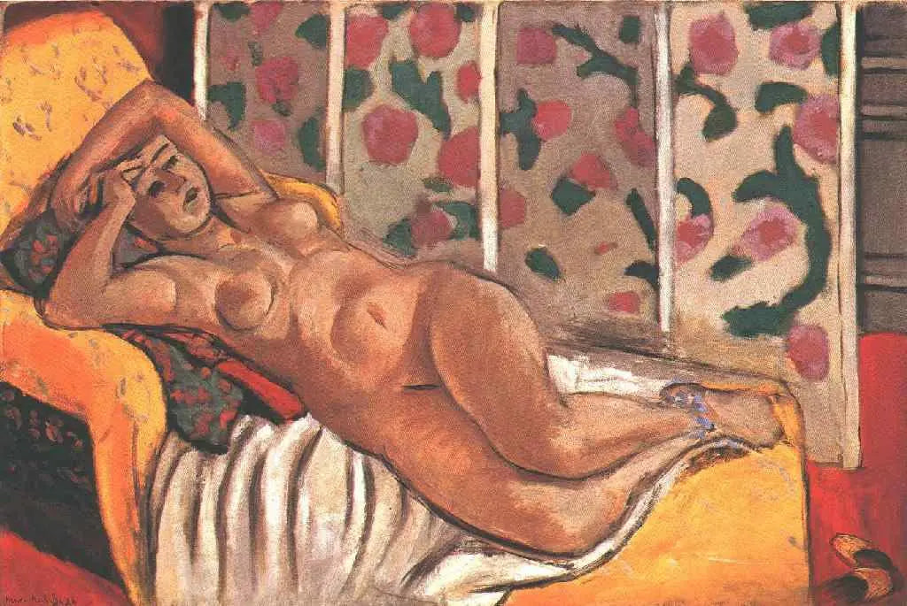 Reproduction du tableau « Odalisque jaune - Henri Matisse » par Alpha Reproduction en peinture à l’huile