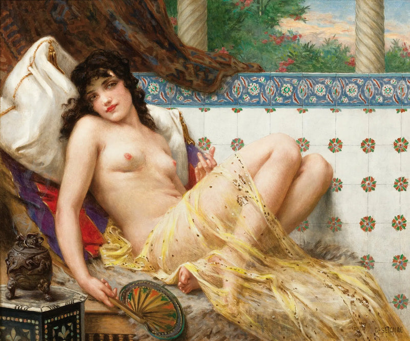 Odalisque with Fan - Guillaume Seignac