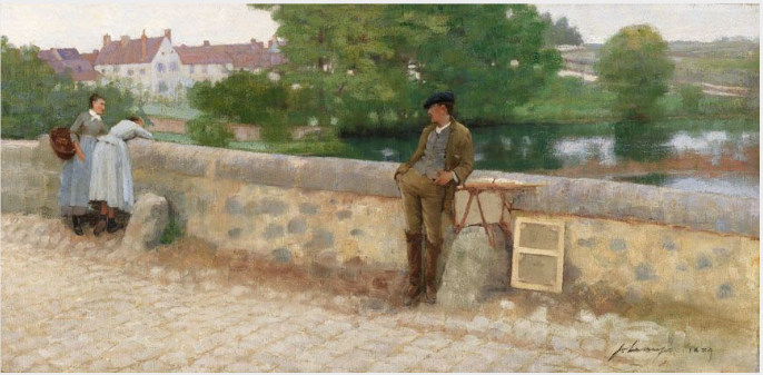 On the Grez Bridge - John Lavery
