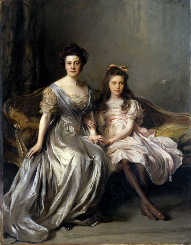 Portrait of a Lady and Her Daughter (Portrait of Anya and Lanya) - Philip de László