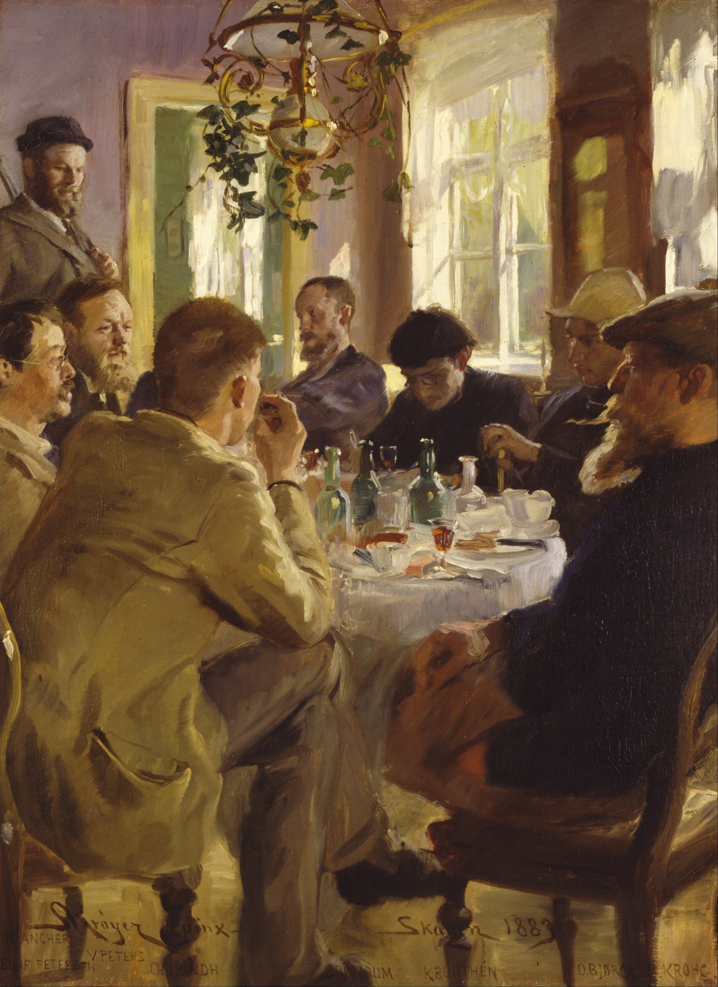 Breakfast of Artists at the Brøndum Hotel - Peder Severin Krøyer