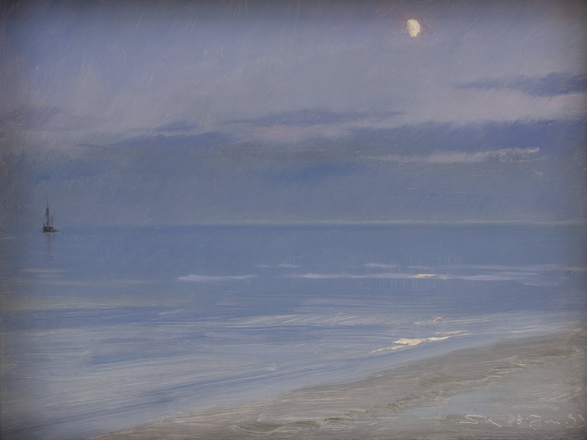 The Beach at Skagen by Moonlight - Peder Severin Krøyer
