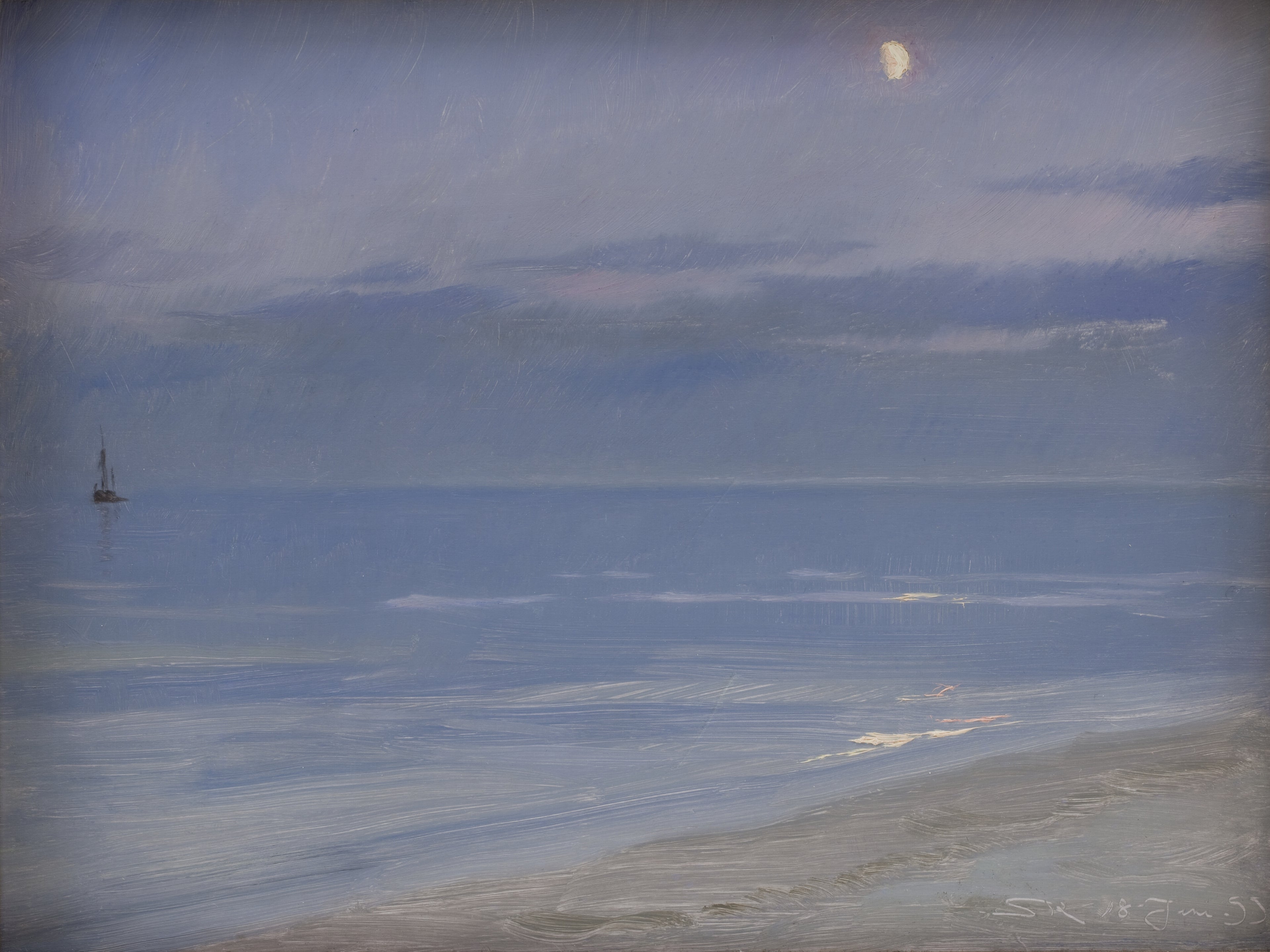 The Beach at Skagen by Moonlight - Peder Severin Krøyer