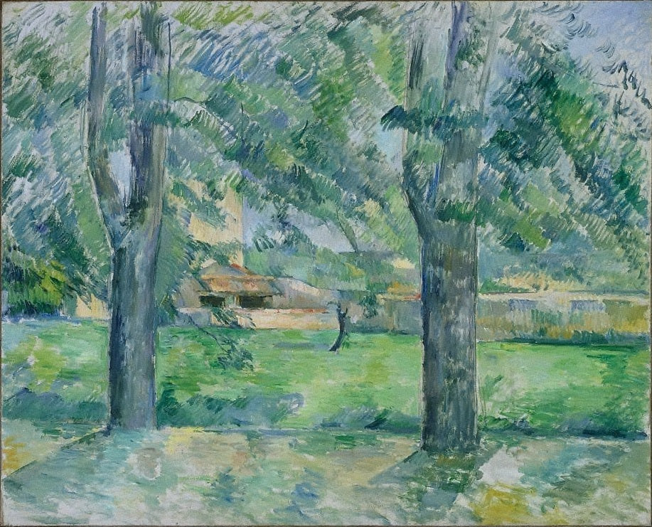 Reproduction du tableau « Prairie et ferme du Jas de Bouffan - Paul Cézanne » par Alpha Reproduction en peinture à l’huile